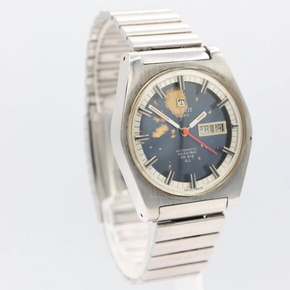 Vintage 36mm Tissot 46572-6X Sea Star PR516 Men\'s Automatic Wristwatch 796